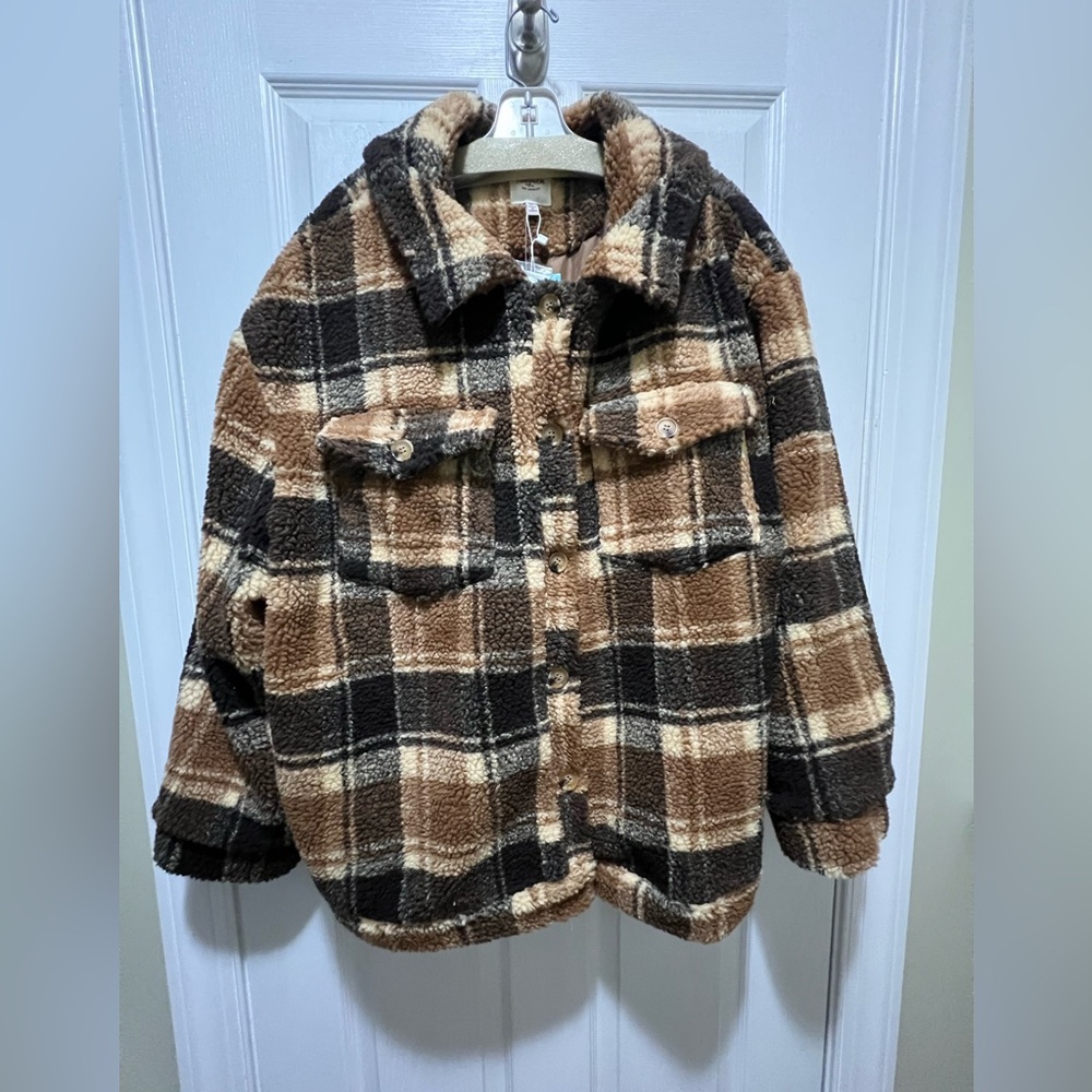 Hayden Brown and Cream Fleece Jacket
